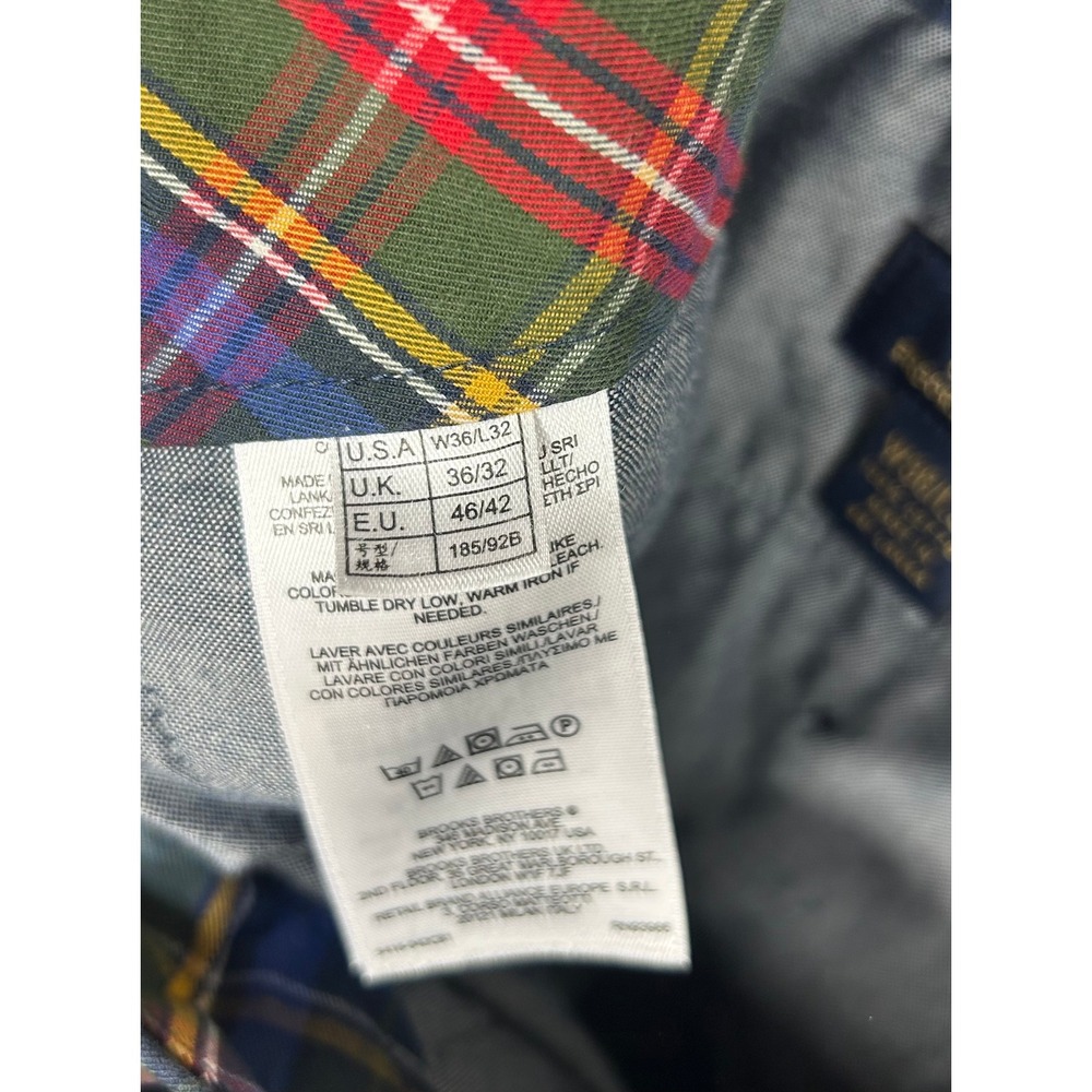 Brooks Brothers 346 Plaid Trousers Pants Men's 36x32 Golf Tartan Chino Patchwork - Picture 7 of 9
